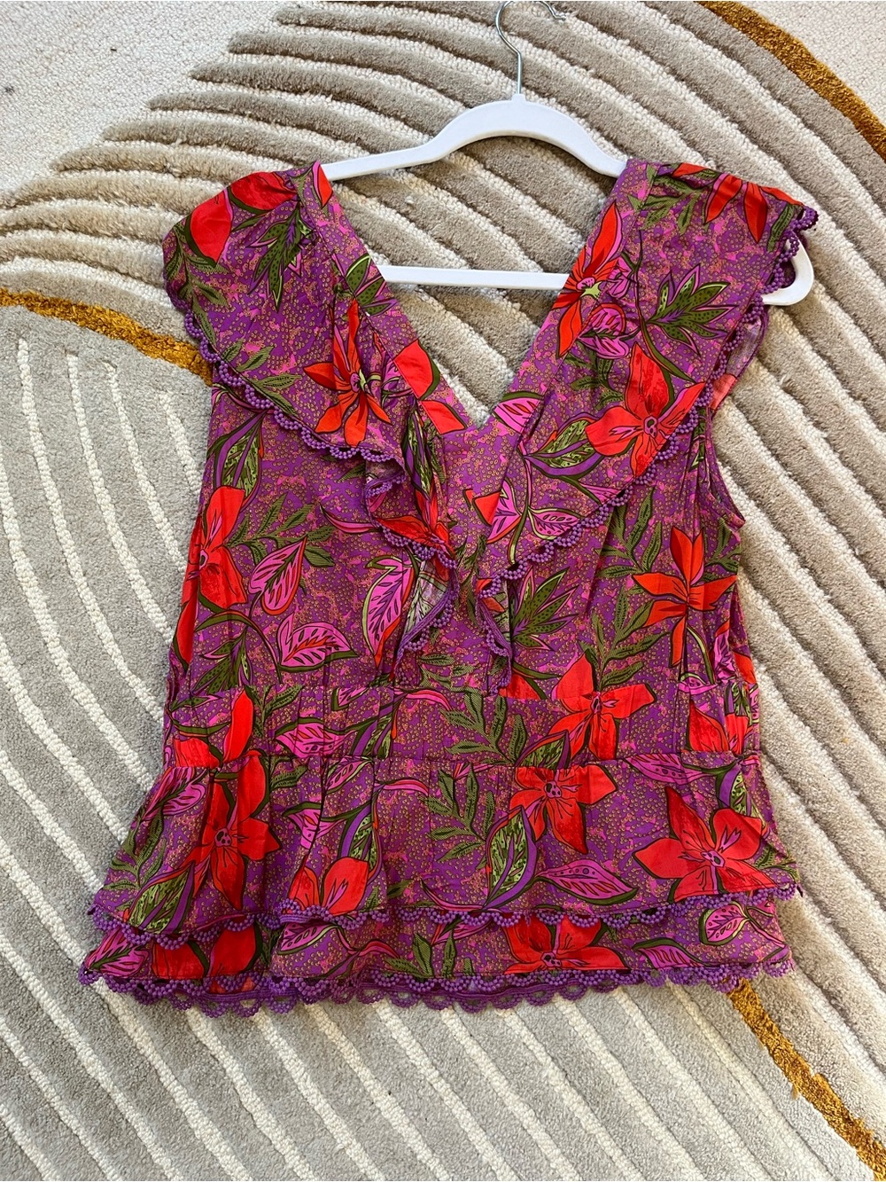 Floral Ruffle Women's Top - Picture 5 of 5